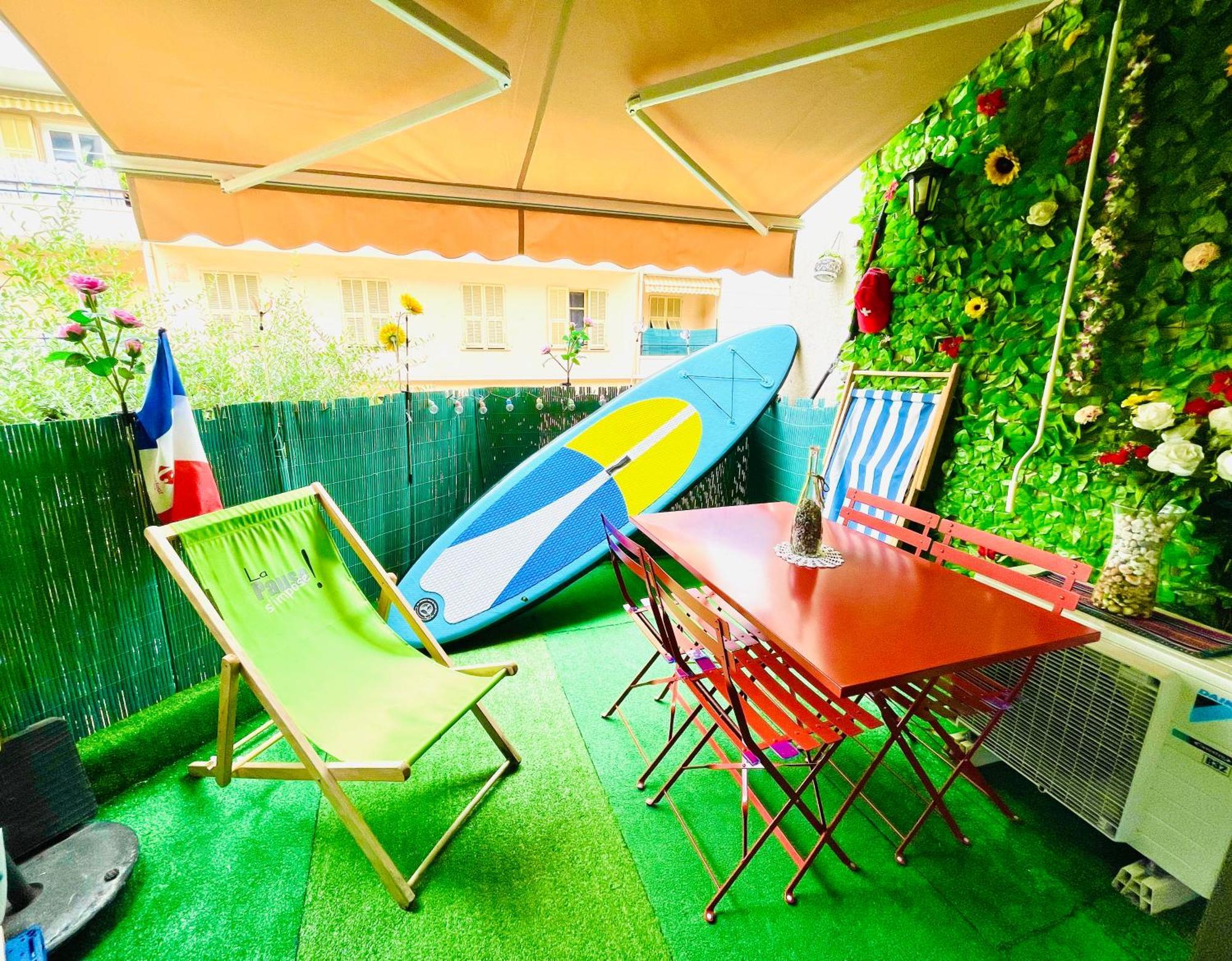 Confortable Studio A Nice Centre Cote Plage Bel Terrasse Paddle מראה חיצוני תמונה